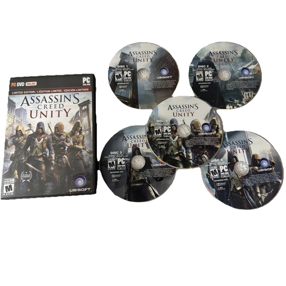 Assassins's Creed PC CD ROM VTG 5 Disc Set Chemical Revolution Mission Ubisoft